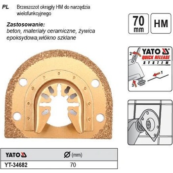 YATO Segmentový pilový list 70mm HM YT-34682