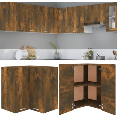 vidaXL Ъглов шкаф за окачване "Lyon", опушен дъб, 57x57x60 см, инженерно дърво (815597)