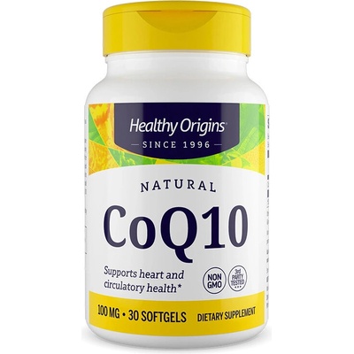 Healthy Origins Коензим Q10 (Убиквинон) - Клетъчна защита и нормално сърдечно-съдово здраве, 100 mg, 30 софтгел капсули (35015 HO)
