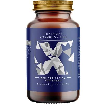 BrainMax Vitamín D3 & K2, D3 5000 IU / K2 ako MK7 150 mcg, 100 kapsúl