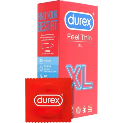 Durex Feel Thin XL - реалистично усещане презервативи (10бр)