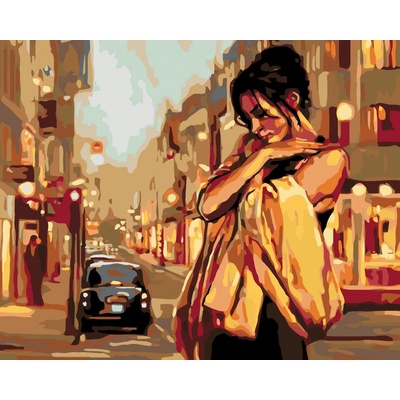 zuty malování podle čísel Osamělá žena na ulici 100 x 80 cm bez rámu a bez vypnutí plátna