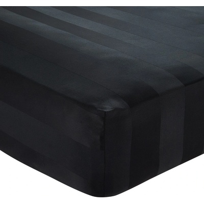 Catherine Lansfield Черен еластичен сатенен чаршаф 150x200 cm So Soft Satin Stripe - Catherine Lansfield (BD/61208/W/KFD/BK)