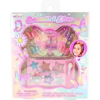 Robetoy Детски Комплект от блестящи сенки, шноли и лепящи се обеци за лесно и красиво преобразяване