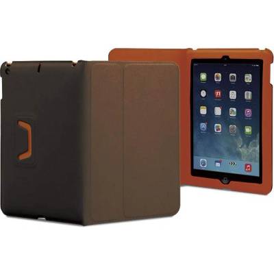 TUNEWEAR LeatherLook Classic - кожен калъф и поставка за iPad Air, iPad 5 (2017) (кафяв)