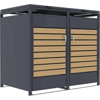 G21 132x117x80 cm antracitový s dekorom dreva