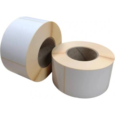 Papierová Etiketa 75 mm x 110 mm, Matný papier, Biela, Dutinka 76 mm, 1000 ks/kotúč, Permanentné lepidlo, Priemer kotúča 157 mm