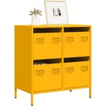 vidaXL Бюфет, горчица жълто, 68x39x73, 5 см, студеновалцувана стомана (851259)