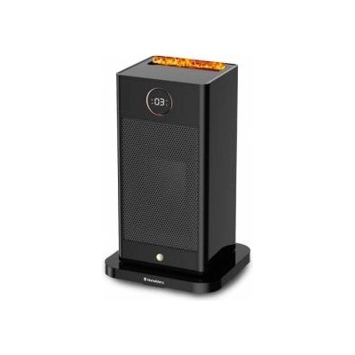 HomeVero Отоплител и овлажнител 2в1 HomeVero, 1500W, 3D Пламък, Дистанционно, Таймер, 15-45 градуса, Черен, HV-SFH1500
