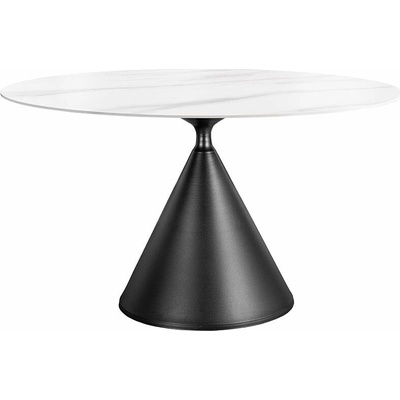 Ainoutl Kulatý jídelní stůl SIGNATURE 135 cm bílá černá keramika JS47471