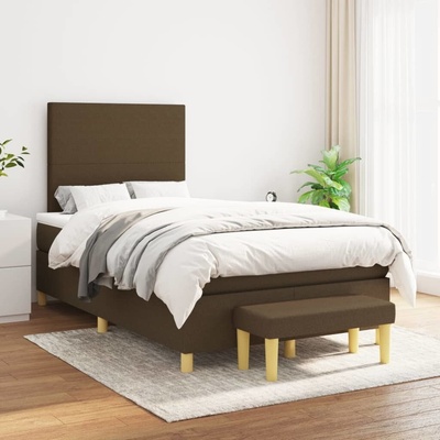vidaXL Box spring postel s matrací 3136986 textil tmavě hnědá