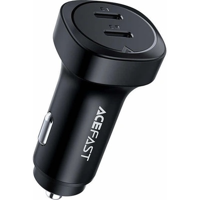 ACEFAST Зарядно за кола с 2xUSB-C изходи с технология за бързо зареждане - Acefast B2 Dual Car Charger 72W (черен)