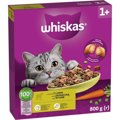 Whiskas 1+ jahňacie 2 x 0,8 kg