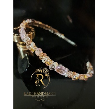 Radi handmade Дизайнерска диадема с розови камъни и кристали (920)