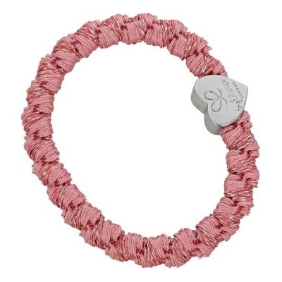 By Eloise London Woven Silver Heart гривна / ластик за коса цвят розов