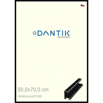 DANTIK rám na obraz 50 x 70 Černá lesklá