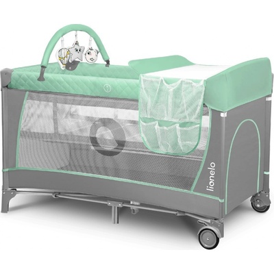 Lionelo Cestovní postýlka Flower Turquoise – Zboží Mobilmania