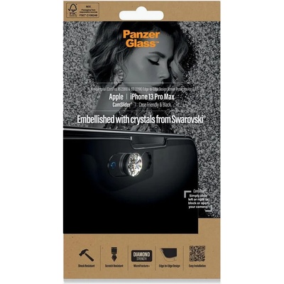 Panzer Протектор с Selfie Плъзгач за iPhone 13 Pro Max, PanzerGlass Camslider Swarovski, Прозрачен (5711724027529)