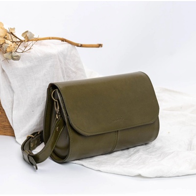 Ammyla kožená kabelka Lalisa dark olive zelená