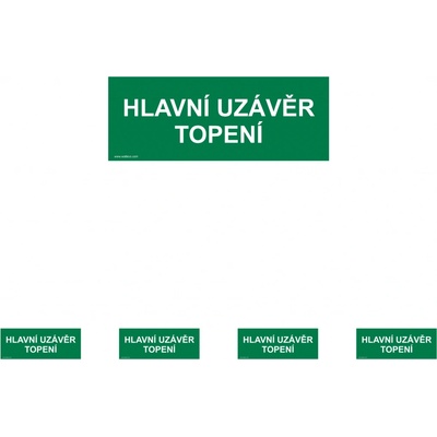 Walteco Hlavní uzávěr topení, 210x80mm, samolepka Množství: 5 ks , 20079BP1