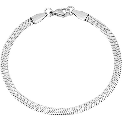 Victoria Filippi Stainless Steel ocelový herringbone náramek plochý had NR2275/52 stříbrná