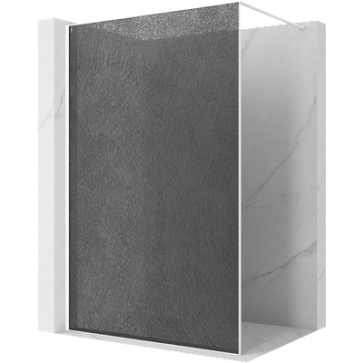 Mexen Kioto Душ стена Walk-in 70 x 200 см, графит с кракъл, 12 мм, бял - 800-070-101-20-44-X (800-070-101-20-44-X)