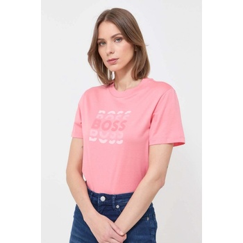 BOSS Bavlněné tričko růžová