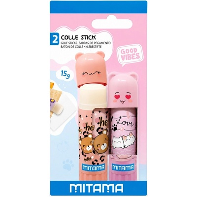 MITAMA lepiaca tyčinka 2× 15 g, ružová/ružová
