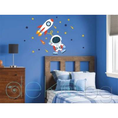 Космонавт с ракета, звезди и комети - комплект (1564)