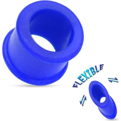 Šperky4U silikonový tunel do ucha modrý TN01038-08