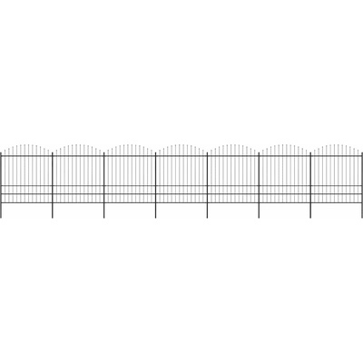 vidaXL Zahradní plot s hroty ocel (1,75–2) x 11,9 m černý