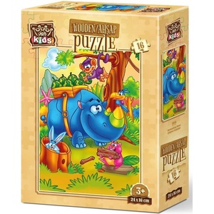 Art Puzzle Дървен пъзел Art Puzzle от 16 части - Забавления в гората (5856) - baby