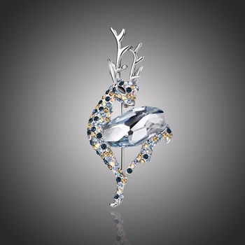 Éternelle vánoční brož Swarovski Elements Rudolf 1 vánoční sob B1036-H1-6 Světle modrá