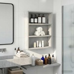 vidaXL Банен стенен шкаф Бетонно Сиво 40 x 10 x 50 см (889346)