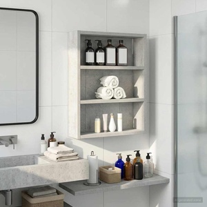 vidaXL Банен стенен шкаф Бетонно Сиво 40 x 10 x 50 см (889346)