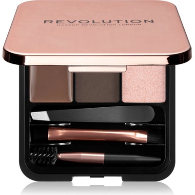 Revolution Brow Sculpt Kit сет за перфектни вежди цвят Dark 2.2 гр