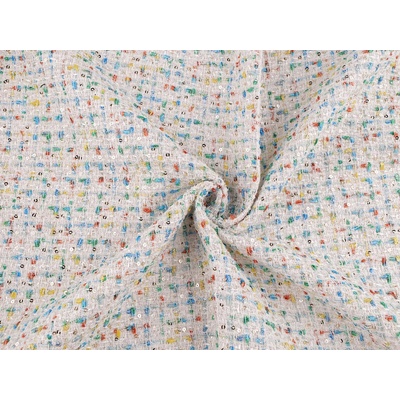 Kostýmovka s drobnými flitry / tvíd Varianta: 1 (310 g/m²) Off White, Balení: 1 m