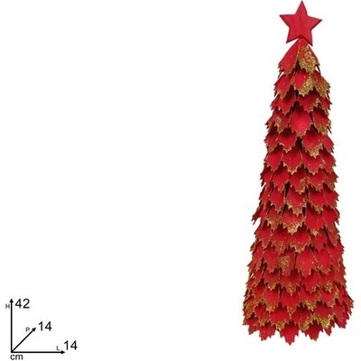 MAKRO - Stromček 42cm červené trblietky