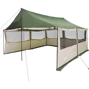 vidaXL Семейна палатка Зелено 450 x 400 x 265 см Полиестер и стомана (42028599) Палатка