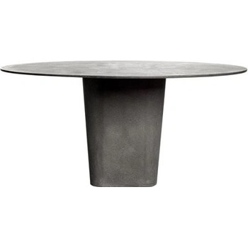 Tribu Betonový jídelní stůl Tao, Tribu, kulatý 160x74cm, odlehčený beton tmavě šedá (wenge)