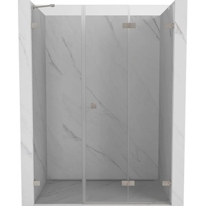 Mexen Lunar-F сгъваеми душ врати, десни 150 см, прозрачни, матиран никел - 836S-150-050-97-00-P (836S-150-050-97-00-P)