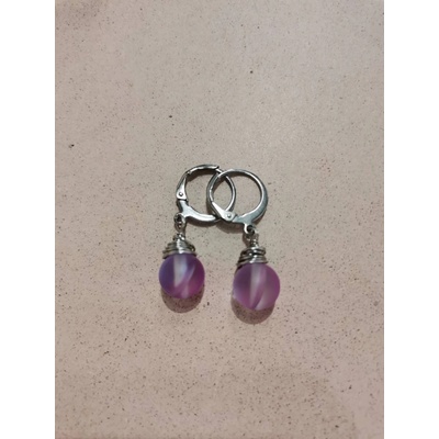 Melvys náušnice sklo fialkové 0150222