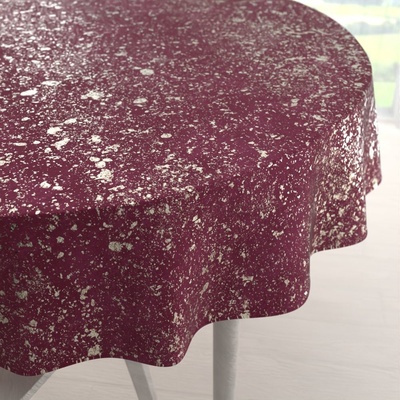 Biante Sametový kulatý ubrus Isabela IBL-006 Gold Design vínový Ø 130 cm
