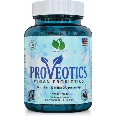 For long life PROVEOTICS veganská probiotika a prebiotika bez mléka 120 kapslí 30 dní