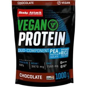Body Attack Sports Nutrition Vegan Protein | Duo-Component Pea + Brown Rice [1000 грама] Шоколад