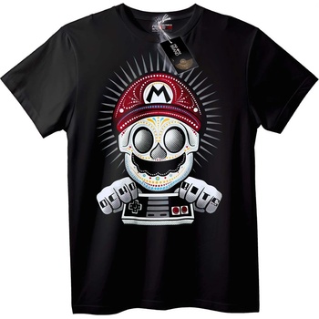 NOONEBRAND Тениска Mario Skull Game - 3XL, Black