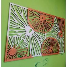 Vyřezávaný obraz na stěnu z dřevěné překližky orange 3D efekt KODJAK: 46 x 80 cm 3915-44973 PR0299 5 casti