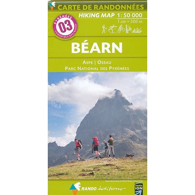mapa Pyrénées Béarn, Aspe, Ossau 1:50 t. č.3 Rando