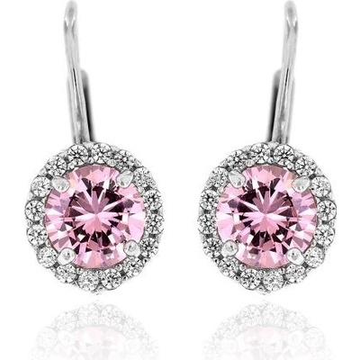 Zlatnictví U Kostela dámské náušnice s růžovým kamenem 2059R