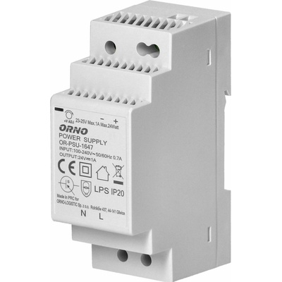 ORNO Napájací zdroj na DIN lištu 24VDC, 1A, 24W,, 2 moduly OR-PSU-1647